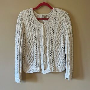 J.Jill Hand Knit Sweater Creamy Winter White Size XS